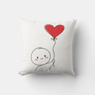 Minimale süße Liebesdoodle Kissen
