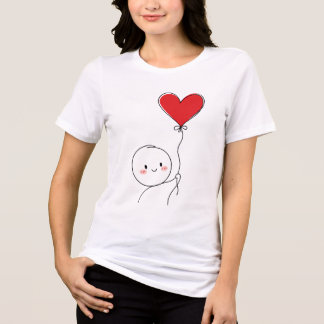 Minimale süße Liebesdoodle Tri-Blend Shirt