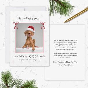 Minimale süße lustige freche Hunde-Weihnachtskarte Feiertagskarte