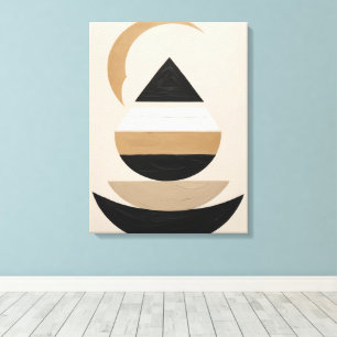 Minimale symbolische geometrische Kunst in warmen  Leinwanddruck