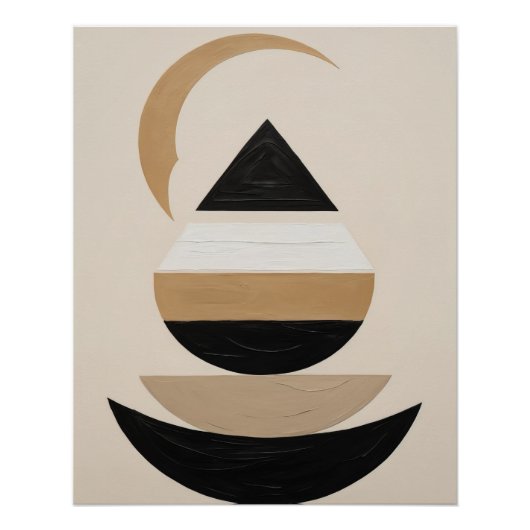 Minimale symbolische geometrische Kunst in warmen Poster (Vorderseite)