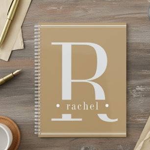 Minimale Tan-White-Monogramm Planer
