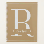 Minimale Tan-White-Monogramm Planer (Vorderseite)