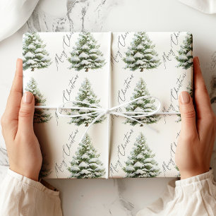 Minimale Tanne Frohe Weihnachten Geschenkpapier