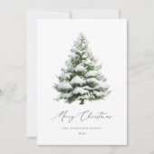 Minimale Tannenbaum-Weihnachtskarte Feiertagskarte (Vorderseite)