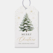 Minimale Tannenbaum-Weihnachtskarte Geschenkanhänger (Vorderseite)
