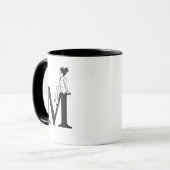 Minimale Tasse M mit eleganter Mädchenabbildung (Vorderseite Links)