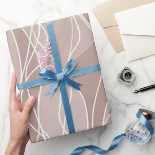 Minimale Taupe-Beige-Organische-Kurve-Abstrakte-Mu Geschenkpapier