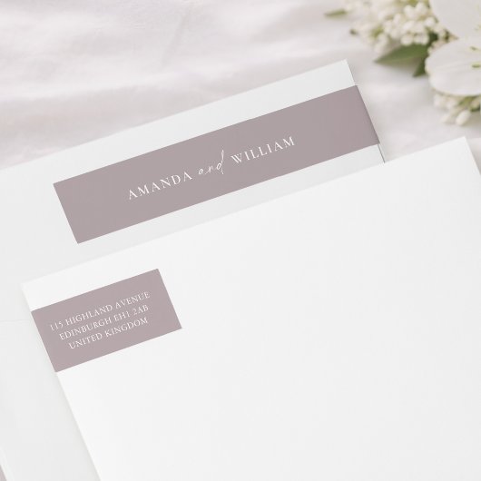 Minimale Taupe-Hochzeitsadressetikett