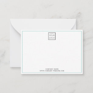 Minimale Teal-Geschäftslogo Firmenname  Mitteilungskarte