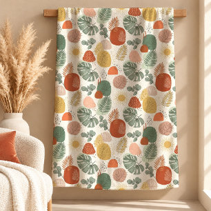 Minimale Terrakotta Kupfer Boho Blätter Decke Kuns