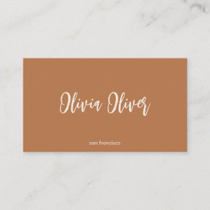 Minimale Terrakotta-Script-Kalligrafie Boho Modern Visitenkarte