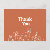 Minimale Terrakotta-Wildblumen-Dankeschön Postkarte (Vorderseite)