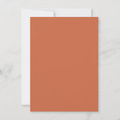 Minimale Terrakotta-Wildblumen-Hochzeitshorizontal Save The Date (Rückseite)