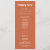 Minimale Terrakotta-Wildblumen-Hochzeitsprogramm Programm (Rückseite)
