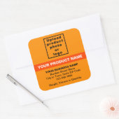 Minimale Texte mit Highlight, orange Farbe Quadratischer Aufkleber (Umschlag)
