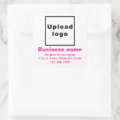 Minimale Texte zu den Markenbezeichnungen Rosa auf Quadratischer Aufkleber (Tasche)