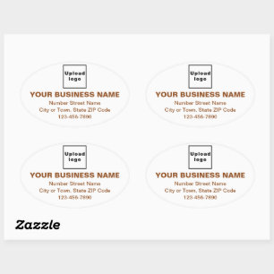 Minimale Texte zur Marke "Business Brand Brown" au Ovaler Aufkleber
