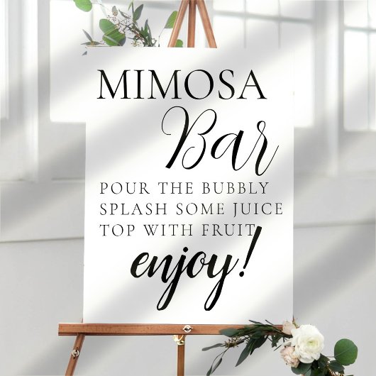 Minimale Textschrift Mimosa Bar Schild