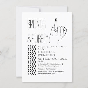 Minimale Textskript-Brunch- und Sekt-Einladung Einladung
