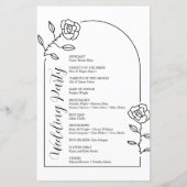 Minimale Textskript Hochzeitsprogramm (Rückseite)