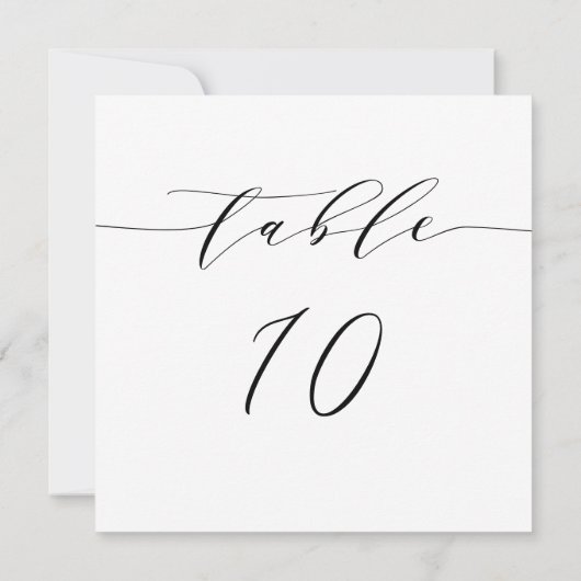 Minimale Tischnummer Card Empfang Sitzfläche O100 (Rückseite)