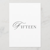 Minimale Tischnummer Fünfzehn für die Hochzeit (Vorderseite)