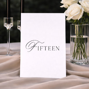 Minimale Tischnummer Fünfzehn für die Hochzeit 