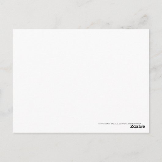 Minimale Tischnummer Postkarte (Rückseite)