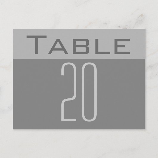 Minimale Tischnummer Postkarte (Vorderseite)