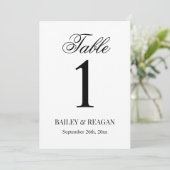 Minimale Tischnummer Weiß und Schwarz (Stehend Vorderseite)