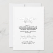 Minimale traditionelle beiden Eltern, die Hochzeit Einladung (Rückseite)