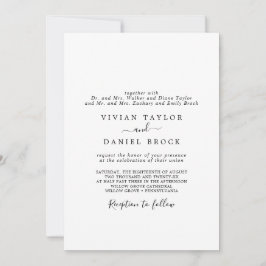 Minimale traditionelle Ehepaare und beide Elternze Einladung