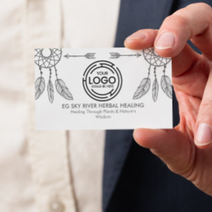 Minimale Träumer, Federn, Pfeile Wellness Visitenkarte