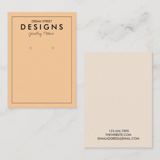 Minimale trendy Earring Display Card Visitenkarte (Vorne/Hinten)