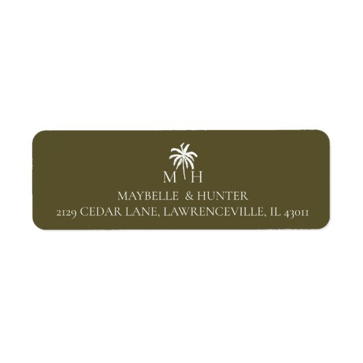 Minimale Tropenpalmenbaum-Monogramm (Vorne)