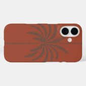 Minimale tropische Palmenbaum-Muster-Terrakotta  Case-Mate iPhone Hülle (Rückseite (Horizontal))