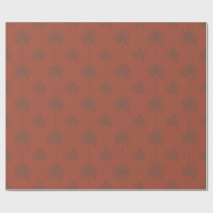 Minimale tropische Palmenbaum-Muster-Terrakotta Geschenkpapier