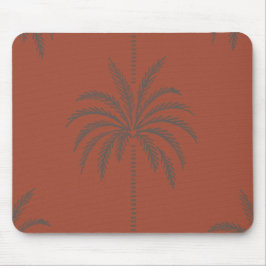Minimale tropische Palmenbaum-Muster-Terrakotta  Mousepad