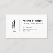 Minimale Trumpet-Logo-Visitenkarten Visitenkarte (Rückseite)