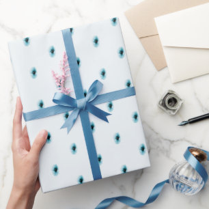 Minimale Türkis-Blumen-Verpackungspapier Geschenkpapier