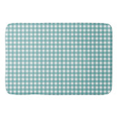 Minimale Türkis-Weiß-Gingham-Karo-Muster Badematte (Vorderseite)