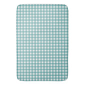 Minimale Türkis-Weiß-Gingham-Karo-Muster Badematte (Vorderseite Vertikal)