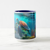 Minimale Turtle-Emblem-Kunst Kaffee-Tasse Tasse (Zentrum)