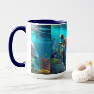 Minimale Turtle-Emblem-Kunst Kaffee-Tasse Tasse