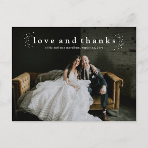 Minimale Typ Liebe und Dank Foto Hochzeit Postkarte