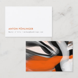 Minimale Typo Orange schwarz Visitenkarte