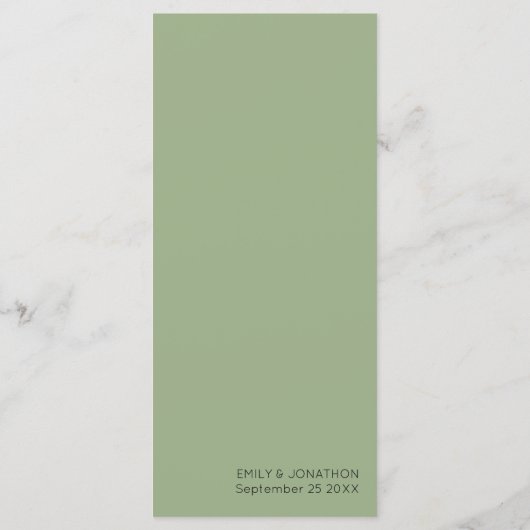 Minimale Typografie anpassen Menükarte (Rückseite)