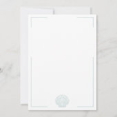 Minimale Typografie Aqua & White Muschel Hochzeit Einladung (Rückseite)