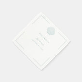 Minimale Typografie Aqua & White Seashell Wedding Serviette (Ecke)